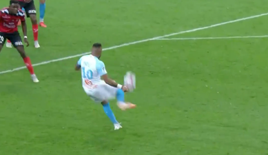 Dimitri Payet has scored an incredible side-footed volley for Marseille