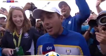 Jon Rahm interrupts Francesco Molinari interview to join ‘Moli, Molinari’ chant