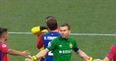 CSKA Moscow goalkeeper Igor Akinfeev receives two yellow cards in 10 seconds