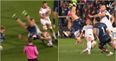 Matthew Rea sent off for huge tackle on Cian Kelleher in the air