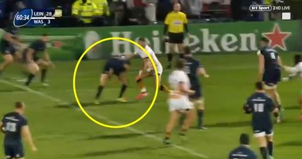 Johnny Sexton pulls off remarkable between the legs pass to assist James Lowe try