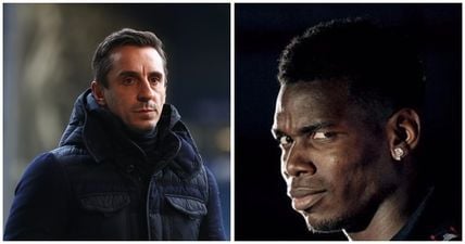 Gary Neville has a dig at Paul Pogba for his controversial deleted tweet