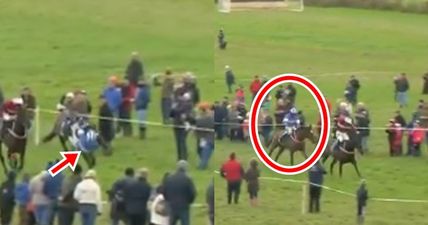 Waterford jockey somehow stays on board and wins after final fence blunder