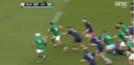 Jacob Stockdale leaves the Scottish defence for dead with brilliant try