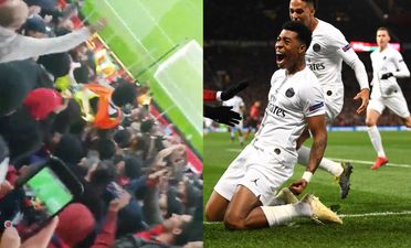 PSG fans pick up Old Trafford steward during win over Manchester United