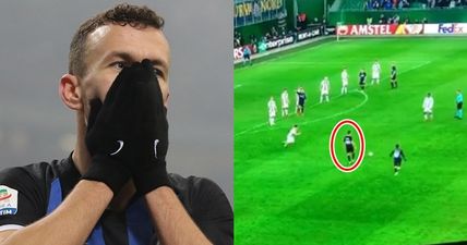 Ivan Perisic with how not to take a quick free-kick