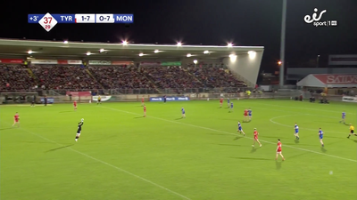 Monaghan get black card, throw every man behind ball, Tyrone refuse to attack them for 3 minutes