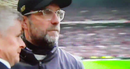 Fans think they’ve worked out what Jurgen Klopp said to Ole Gunnar Solskjaer after 0-0 draw