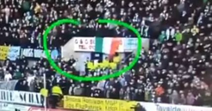 Steward removes tri-colour flag during Celtic’s win over Dundee