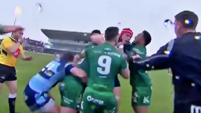 Bundee Aki goes after Cardiff No.8 after silly hit on Caolin Blade