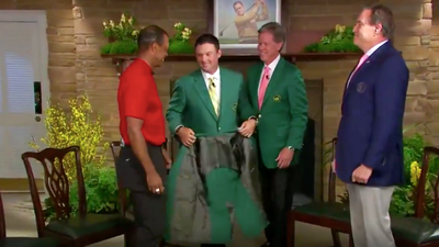 Patrick Reed is copping grief for how he presented Tiger Woods his green jacket