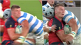 Owen Farrell takes brutal shot to the head as England and Argentina go to war