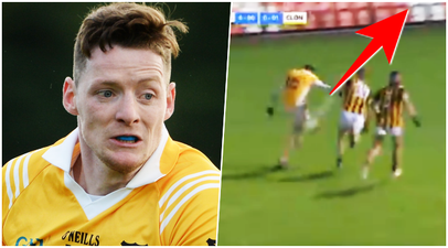 Defenders do everything right yet Conor McManus kicks boomer off balance and off the left