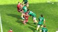 Abraham Papali’i shown straight red card for crunching tackle on Conor Murray