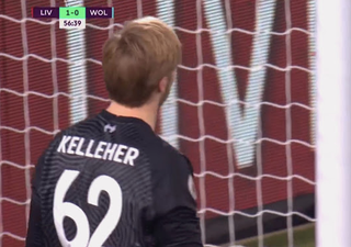 Kelleher changed shirt at half-time of his second Liverpool clean sheet