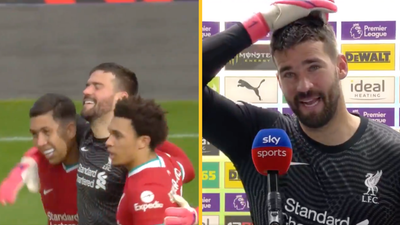 Alisson gives moving post-match interview after scoring late winner for Liverpool