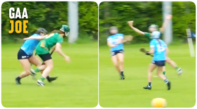 After losing her hurl, Meath captain blocks with nothing else other than her bare hands