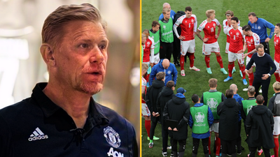 Peter Schmeichel says Denmark threatened with 3-0 loss by Uefa if they didn’t resume play