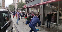 England and Scotland fans clash in incredibly underwhelming set of handbags