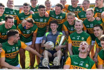 Injured Kerry player celebrates Munster title with teammates just two weeks after serious car accident