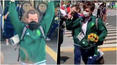 Fintan McCarthy and Paul O’Donovan receive emotional ovation upon return to Olympic village