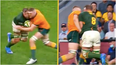 Wallabies star bounces off Duane Vermeulen like a brick wall, gets yellow-carded