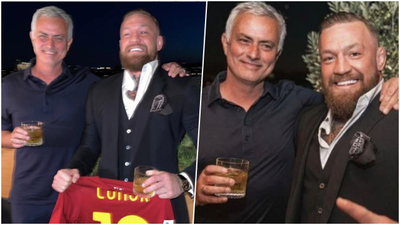 José Mourinho swaps Conor McGregor a Roma jersey for some whiskey