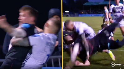 Sale winger Byron McGuigan sent off after bodyslam on Nick Tompkins