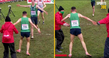 Magical scenes as Irish athlete ignores the stewards to let team-mate know they’d won