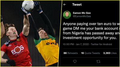 Eammon McGee’s hilarious tweet about the price of streaming GAA games hits the nail on the head