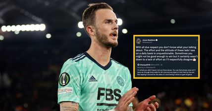 James Maddison hits back at fan who accused him of lack of effort