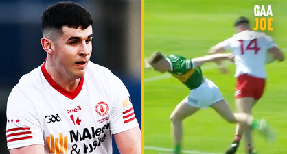 Tyrone’s animal of an U20 midfielder runs out over the Kerry boys in Portlaoise bull-run