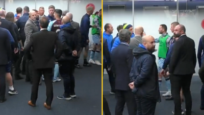 Phil Bardsley in heated tunnel exchange after controversial penalty