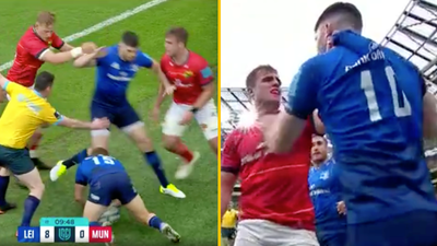 Alex Kendellen takes exception to Harry Byrne reaction to lusty tackle