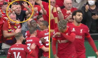 Footage captures the moment Mo Salah discovered Manchester City were winning