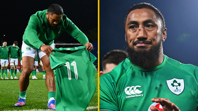 Bundee Aki understandably emotional, as Ireland pay moving tribute to late Sean Wainui