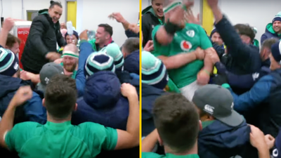 Lovely post-match scenes in Ireland dressing room for ‘retired’ Michael Bent