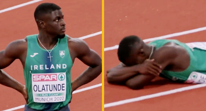 The moment Israel Olatunde realised he qualified for the Euro 100m final is what it’s all about