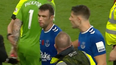 Seamus Coleman visibly distraught as Everton supporters take frustrations out on team