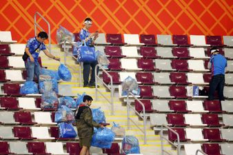 Japan supporters clean up rubbish following famous win over Germany