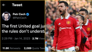 Petr Cech slams Bruno Fernandes’ controversial goal on social media