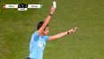 Referee shows white card during Sporting Lisbon vs Benfica