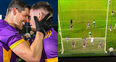 Late screen-grab shows Kilmacud Crokes defended Glen’s last attack with 17 men on the pitch