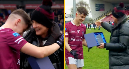 Emotional moment after MacRory Cup final as mother congratulates her man-of-the-match winning son