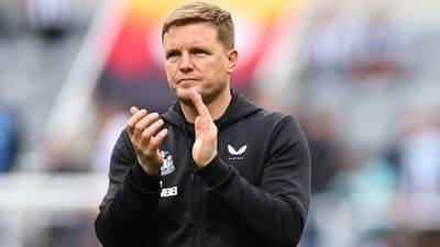 Eddie Howe confronted by pitch invader as Leeds dent Newcastle’s Champions League hopes