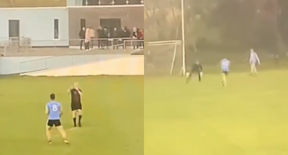 Spectator tries to save his team in Leitrim Gaelic football League as ref starts second half without them