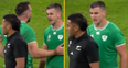 Johnny Sexton fumes at All Blacks centre Rieko Ioane in post-match exchange