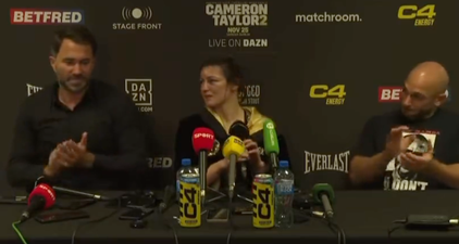 “I’ll answer it. Not in front of Katie Taylor.” – Eddie Hearn refuses to discuss Conor McGregor