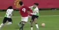 Manchester United youngster takes Liverpool player’s sucker-punch like a champ