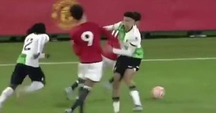 Manchester United youngster takes Liverpool player’s sucker-punch like a champ